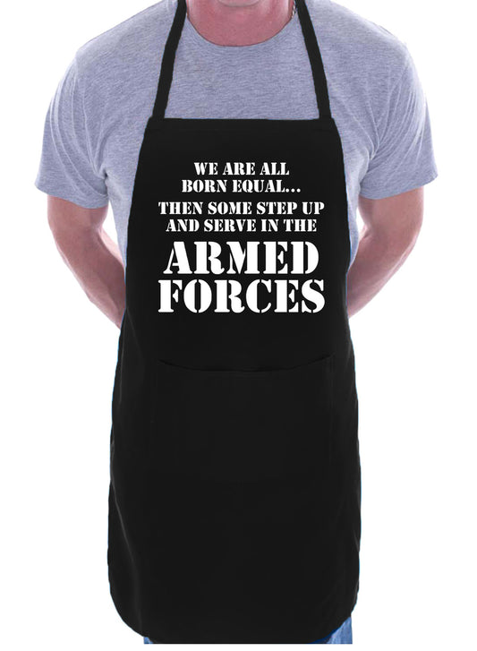 Armed Forces Serving In The Army Nay Raf Gift Novelty Cooking BBQ Apron