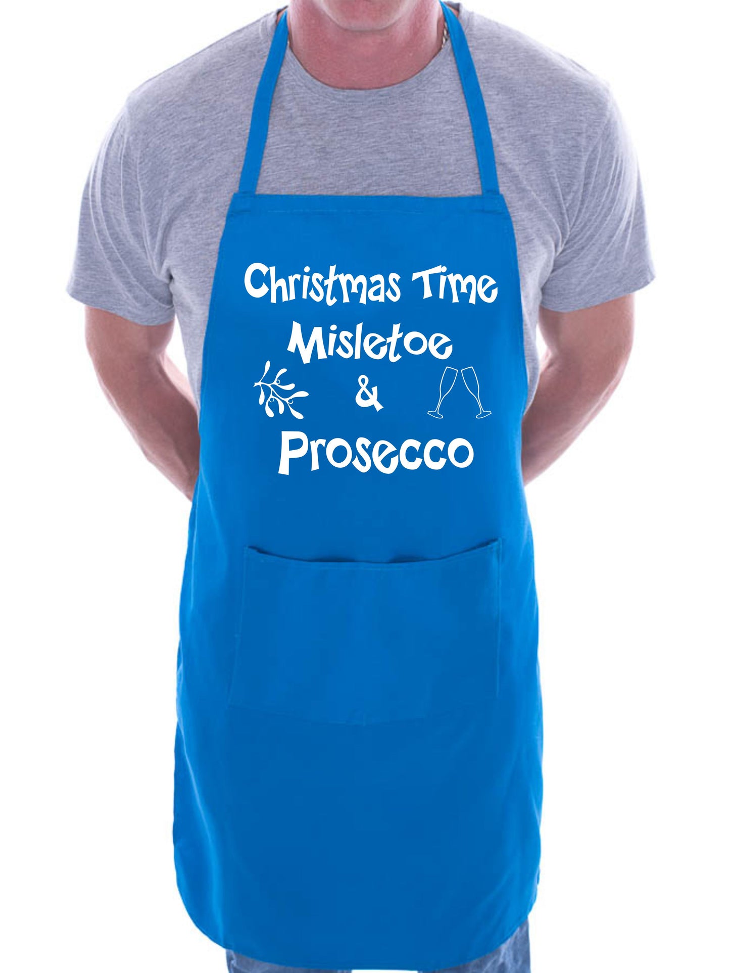 Christmas Time Mistletoe And Wine Funny Chef Cook BBQ Apron