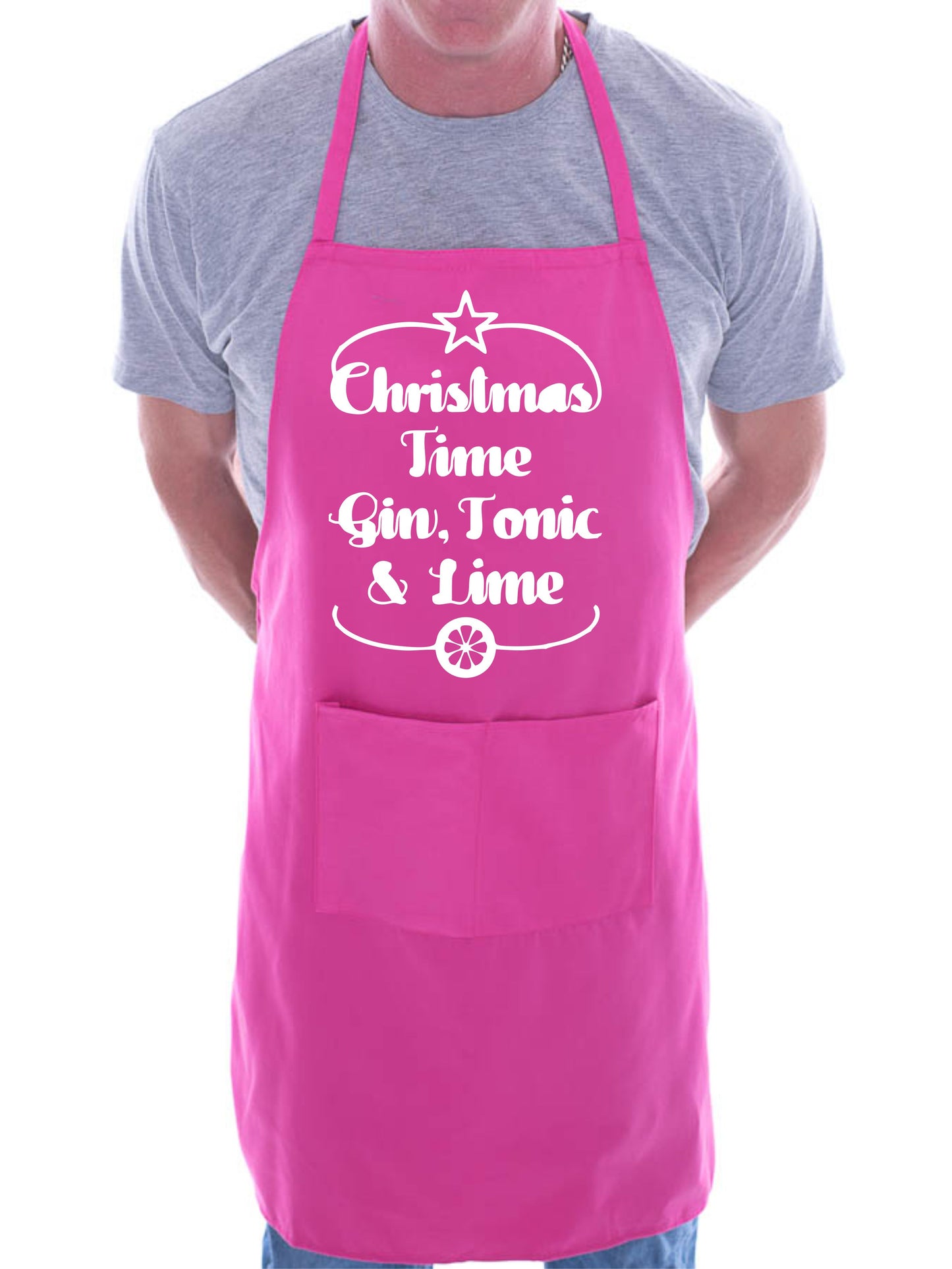 Christmas Time Gin And Lime Xmas Funny Chef Cook BBQ Apron