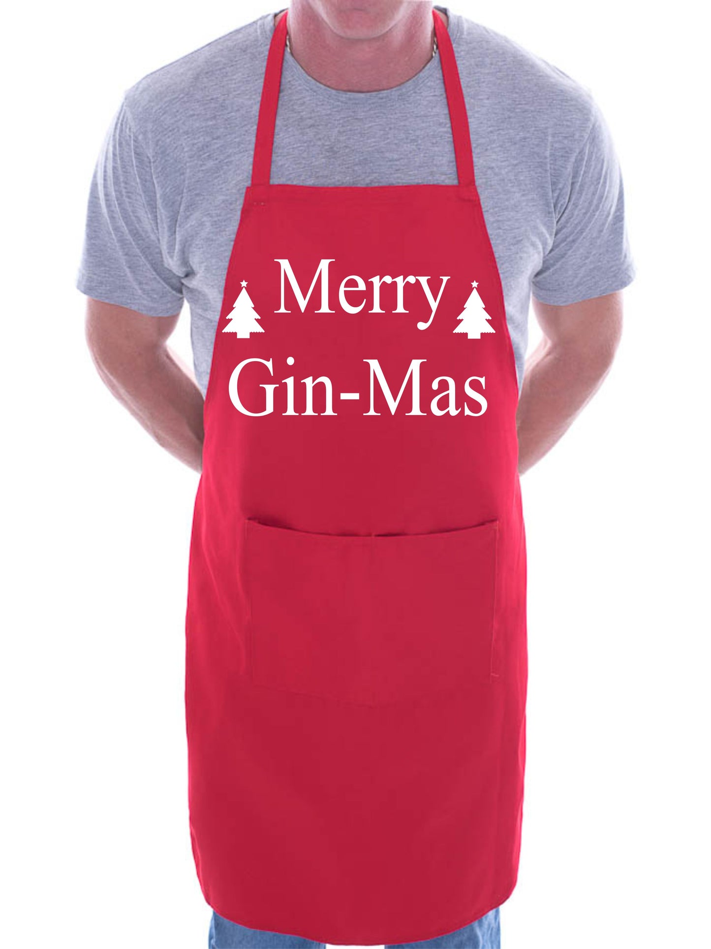 Merry Ginmas Funny Chef Cook Christmas Xmas Gift BBQ Apron