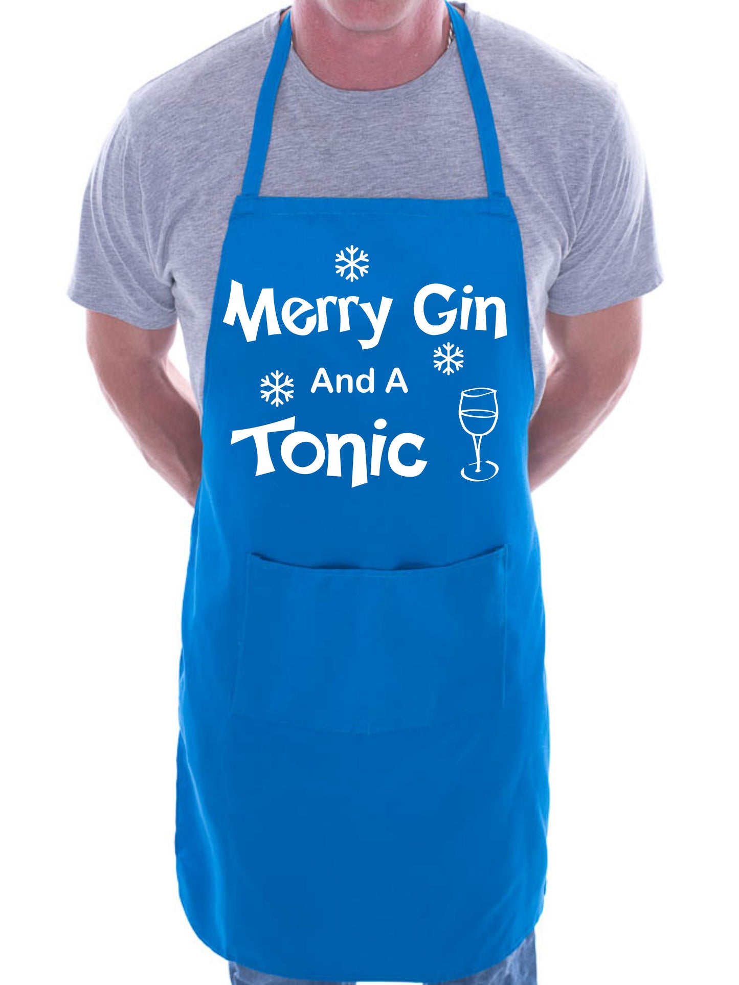 Merry Gin & Tonic Chef Cook Funny Christmas Gift BBQ Novelty Cooking Apron