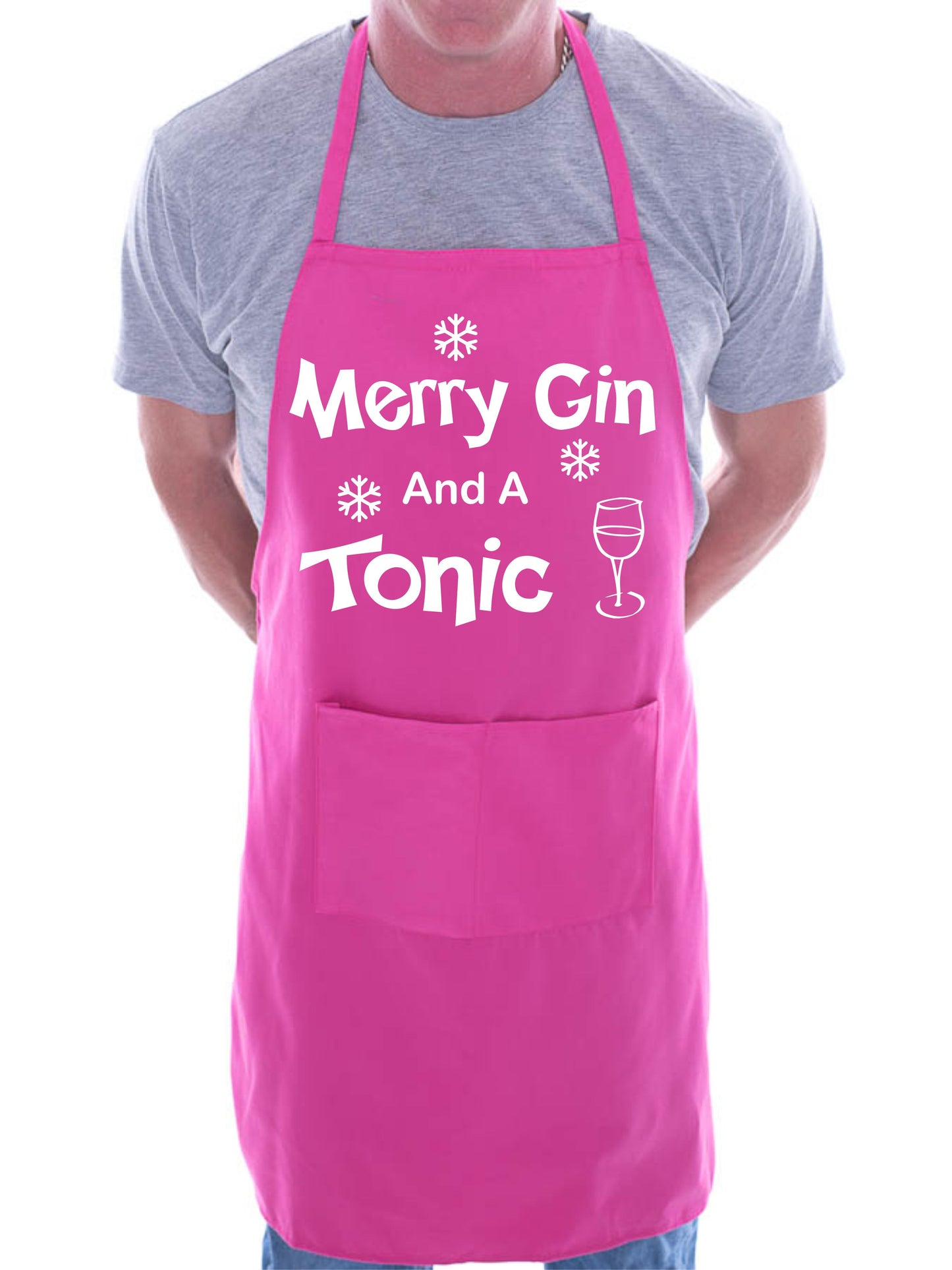 Merry Gin & Tonic Chef Cook Funny Christmas Gift BBQ Novelty Cooking Apron