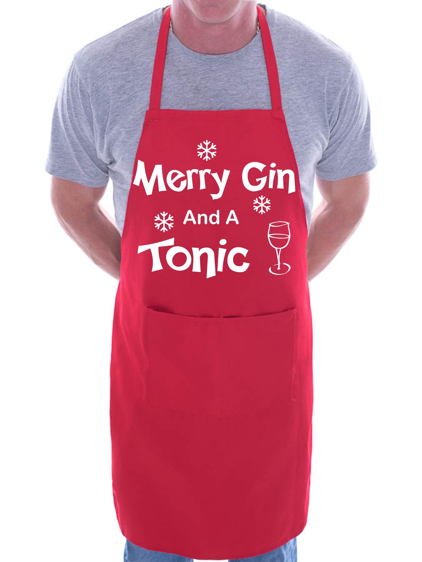 Merry Gin & Tonic Chef Cook Funny Christmas Gift BBQ Novelty Cooking Apron