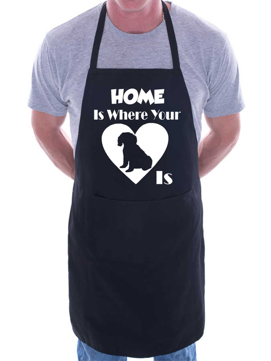 Home Is Where Your Cavapoo Is Funny Dog Lover Novelty Cooking BBQ Apron