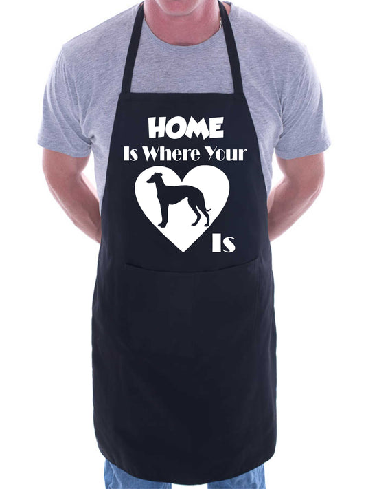 Home Is Where Your Greyhound Is Funny Dog Lover Gift Novelty Cooking BBQ Apron