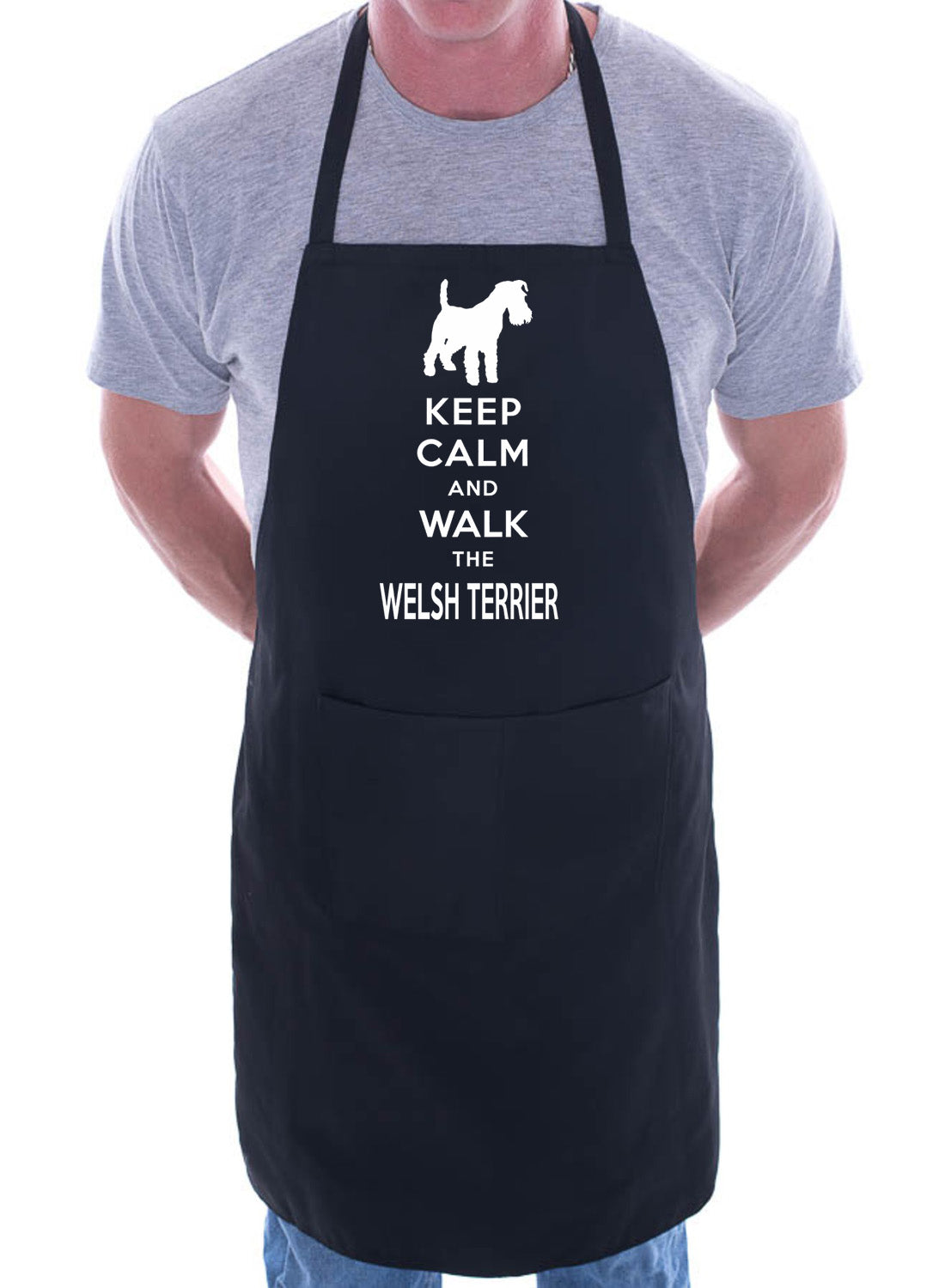 Keep Calm & Walk Welsh Terrier Funny Dog Lover Gift Novelty Cooking BBQ Apron