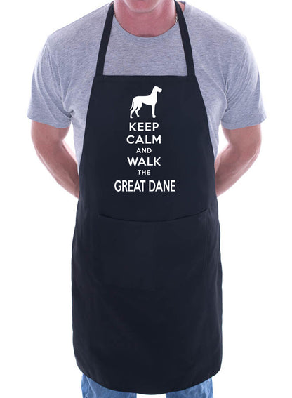 Keep Calm & Walk The Great Dane Funny Dog Lover Gift Novelty Cooking BBQ Apron