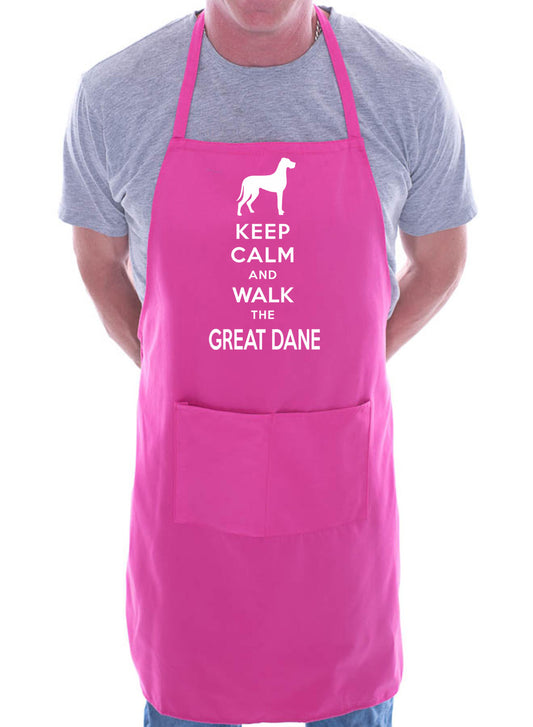 Keep Calm & Walk The Great Dane Funny Dog Lover Gift Novelty Cooking BBQ Apron