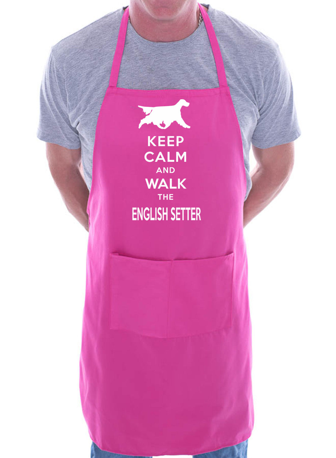 Keep Calm & Walk English Setter Funny Dog Lover Gift BBQ Apron