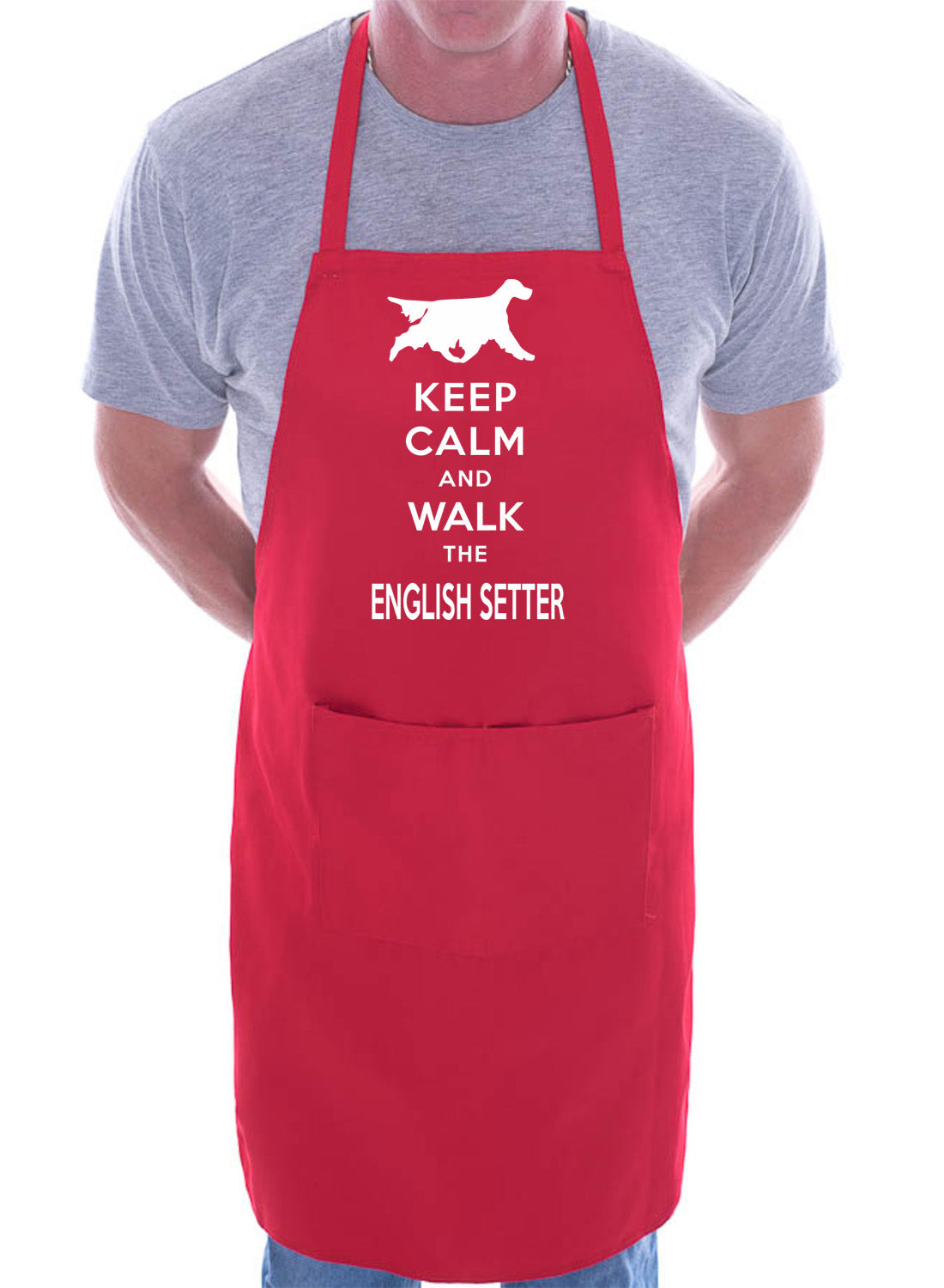 Keep Calm & Walk English Setter Funny Dog Lover Gift BBQ Apron