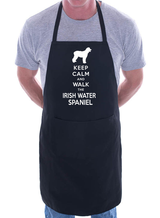 Keep Calm & Walk Irish Water Spaniel Dog Lover Gift Novelty Cooking BBQ Apron