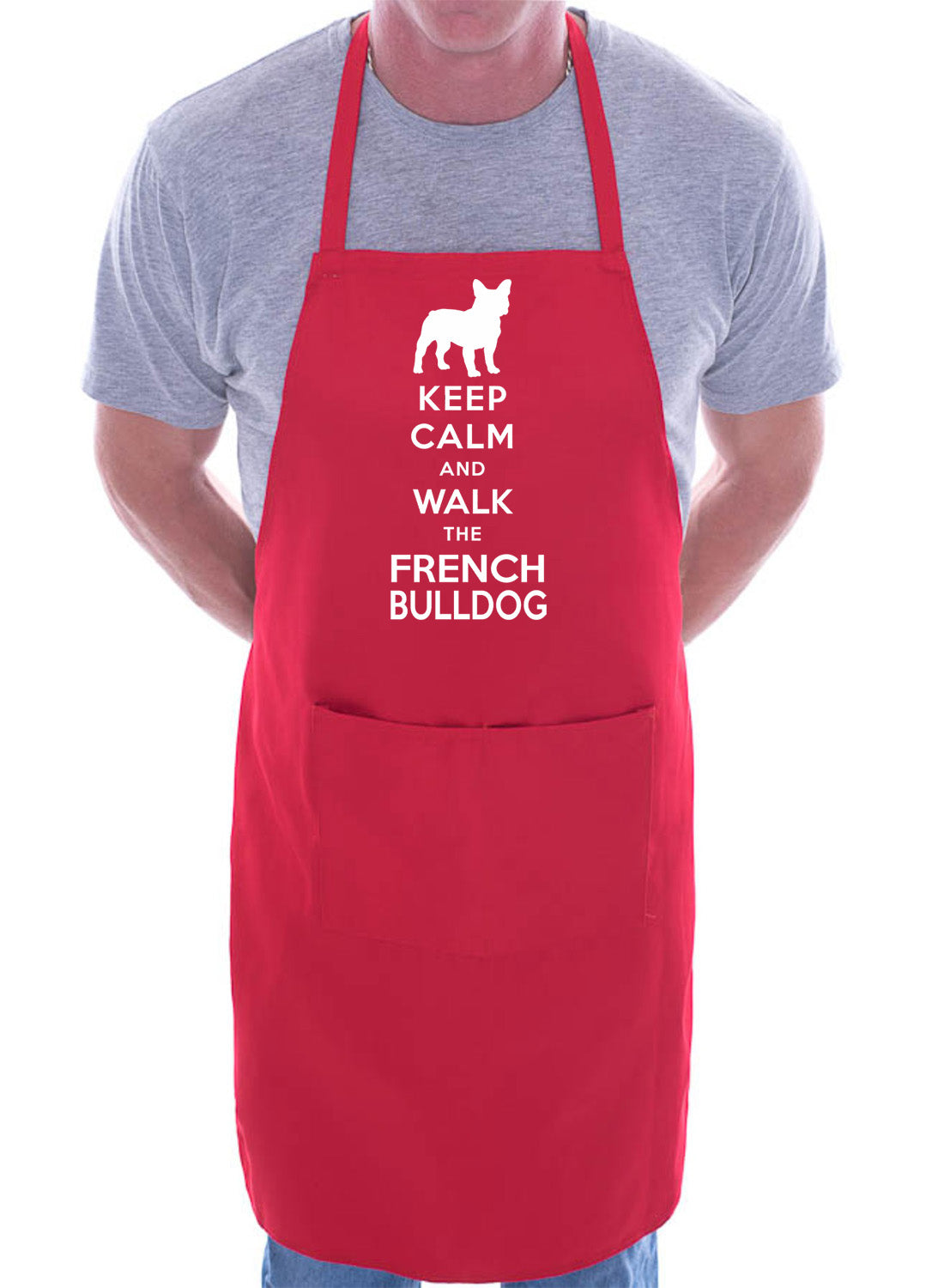 Keep Calm & Walk French Bulldog Funny Dog Lover Gift Novelty Cooking BBQ Apron