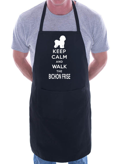 Keep Calm & Walk Bichon Frise Funny Dog Lover Gift BBQ Apron