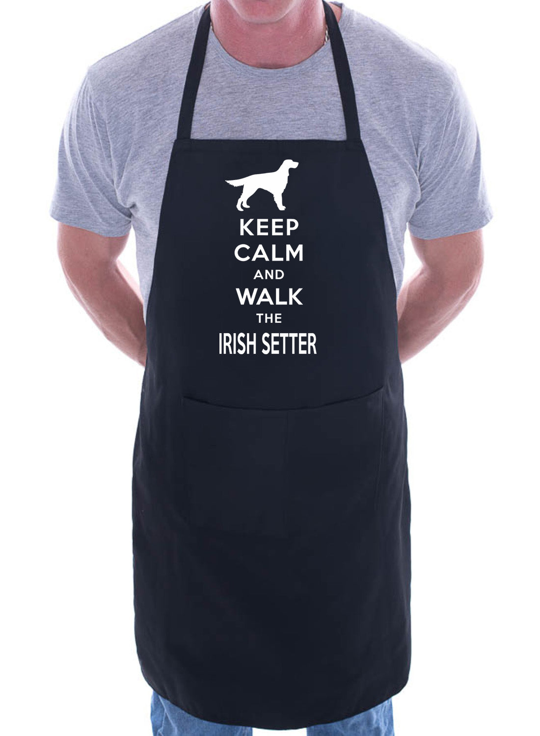 Keep Calm & Walk Irish Setter Funny Dog Lover Gift Novelty Cooking BBQ Apron