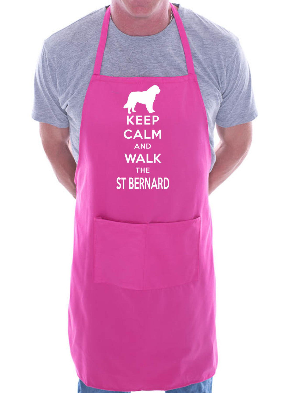 Keep Calm & Walk The St Bernard Dog Lover Gift BBQ Apron