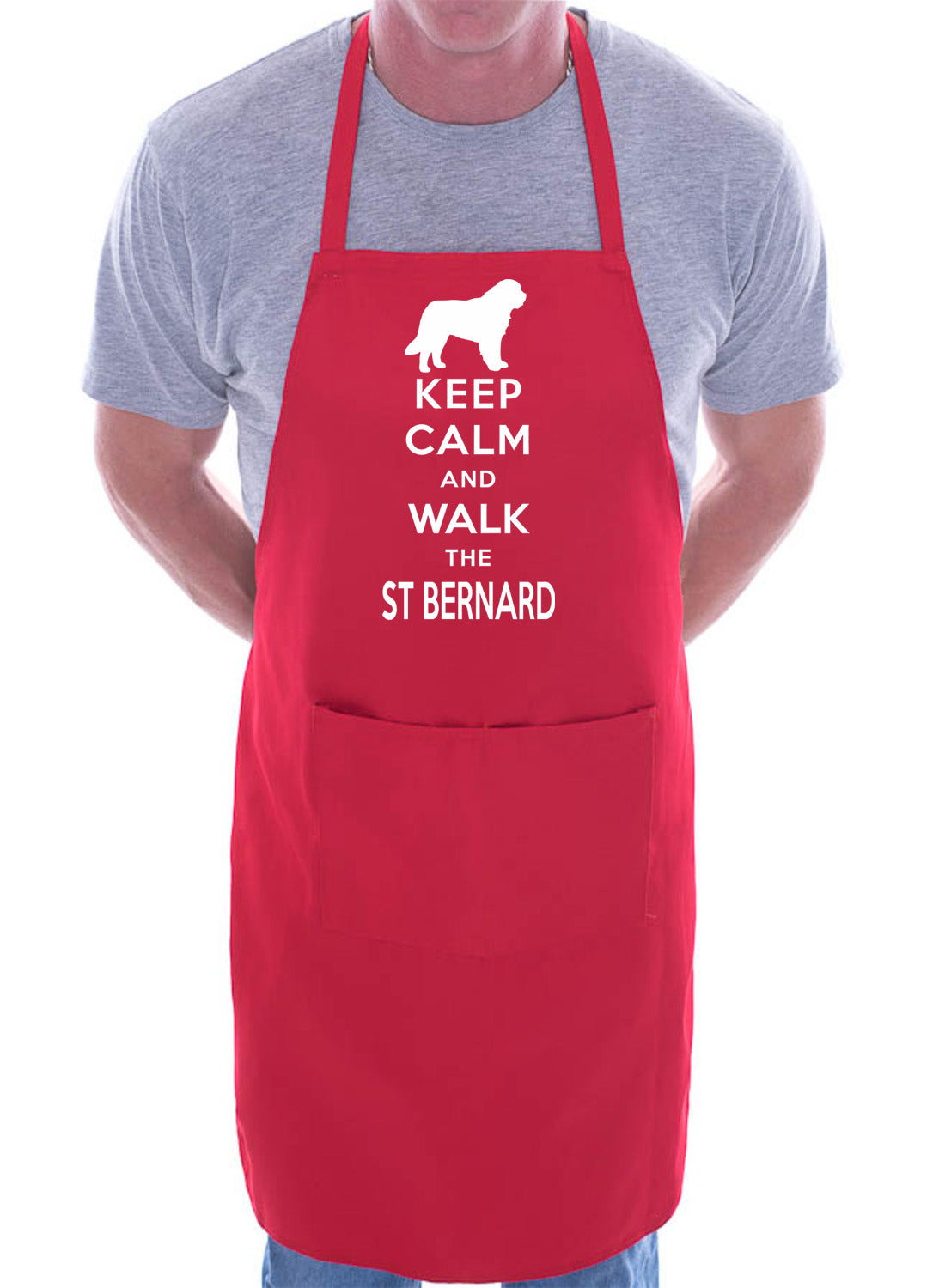 Keep Calm & Walk The St Bernard Dog Lover Gift BBQ Apron