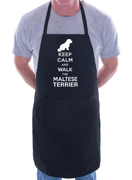 Keep Calm & Walk The Maltese Terrier Dog Lover Gift Novelty Cooking BBQ Apron