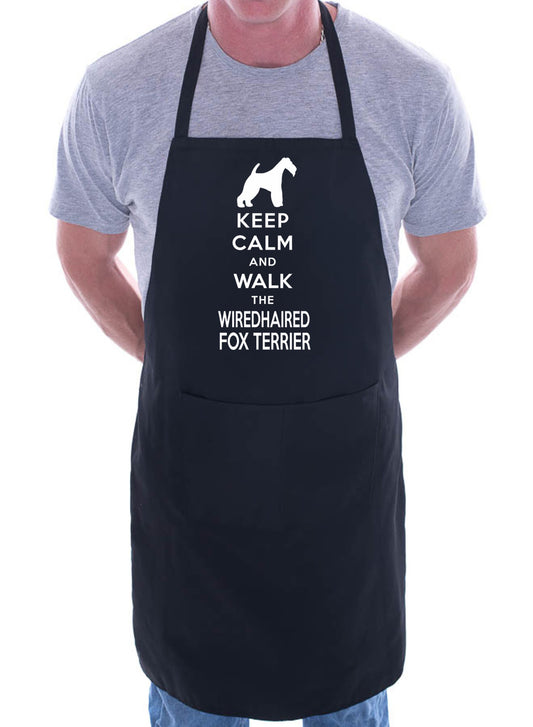 Keep Calm & Walk Wirehaired Fox Terrier Dog Lover Gift Apron