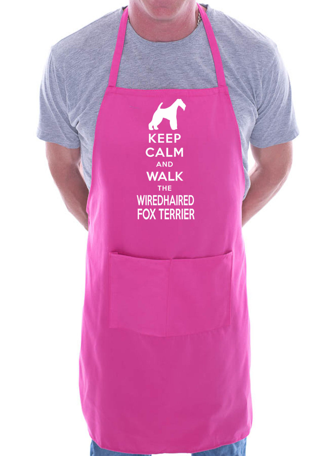 Keep Calm & Walk Wirehaired Fox Terrier Dog Lover Gift Apron