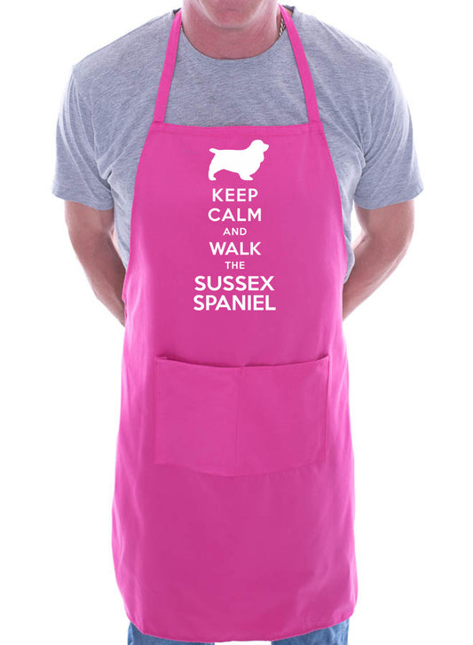Keep Calm & Walk Sussex Spaniel Funny Dog Lover Gift BBQ Apron