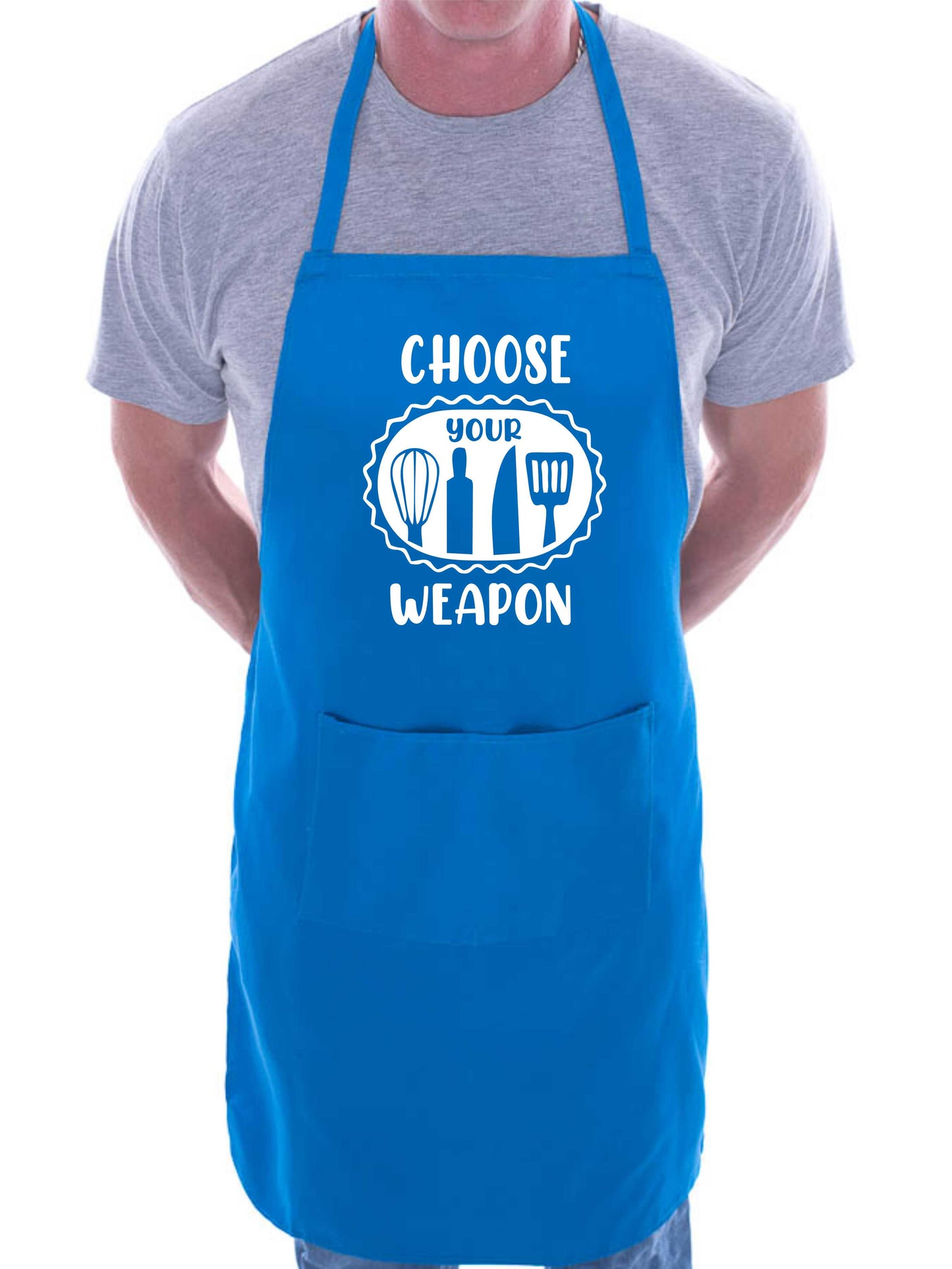 Choose Your Weapon Apron Funny Birthday Gift Cooking Baking BBQ