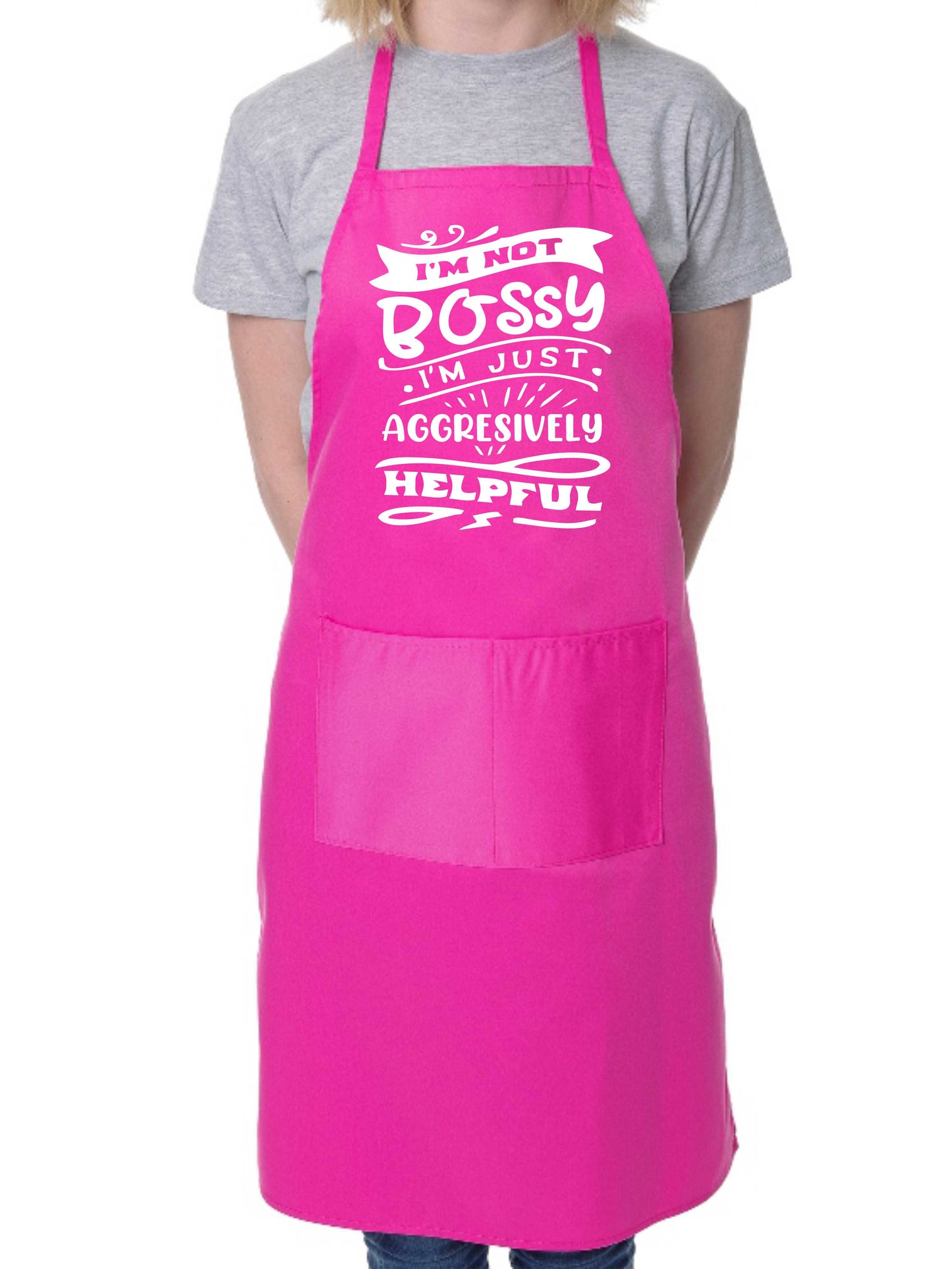 I'm Not Bossy Just Aggresively Helpful Apron Funny Birthday Gift Cooking Baking