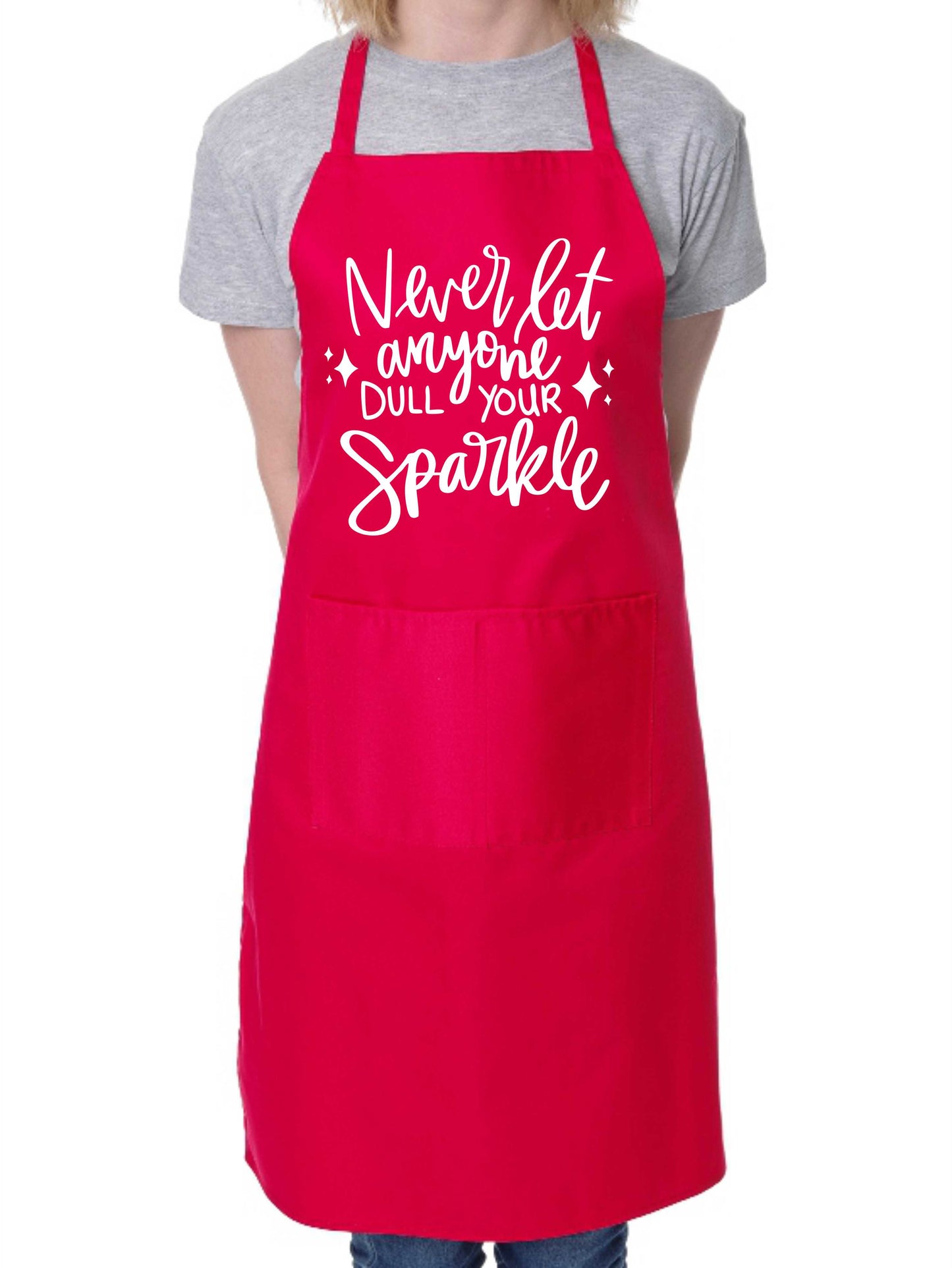 Never Let Anyone Dull Your Shine Apron Funny Birthday Gift Cooking Baking BBQ