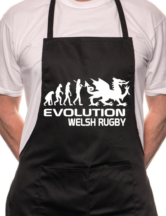 Adult Evolution Welsh Rugby Cymru Wales BBQ Cooking Funny Novelty Apron