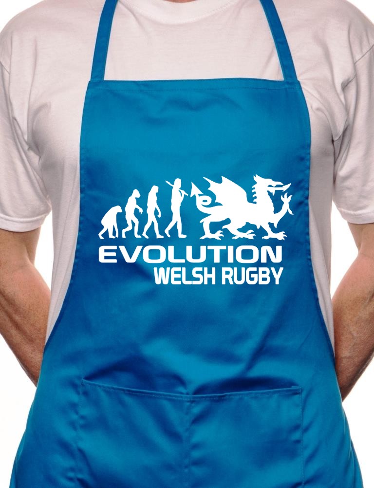 Adult Evolution Welsh Rugby Cymru Wales BBQ Cooking Funny Novelty Apron