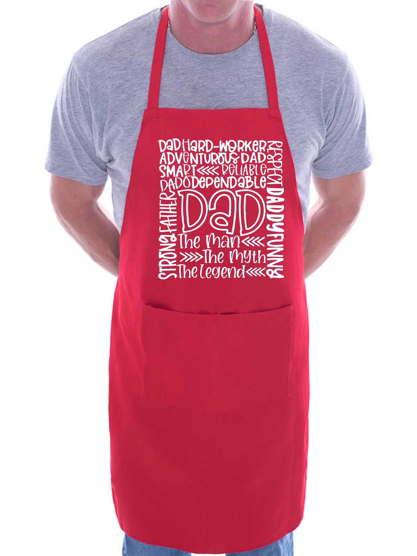 Dad The Man The Myth Apron Funny Father's Day Birthday Gift Cooking Baking BBQ