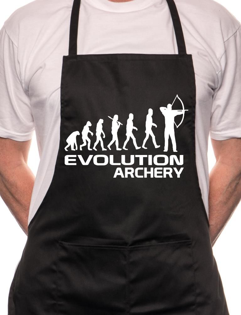 Adult Evolution Of Archery BBQ Cooking Funny Novelty Apron