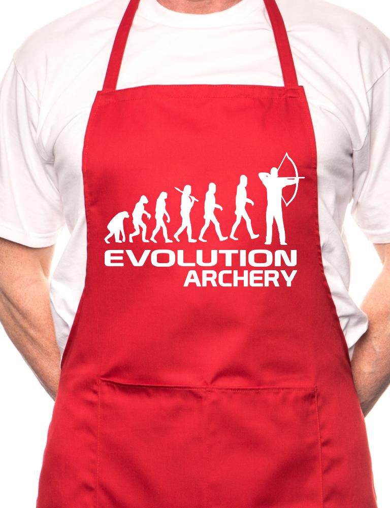 Adult Evolution Of Archery BBQ Cooking Funny Novelty Apron