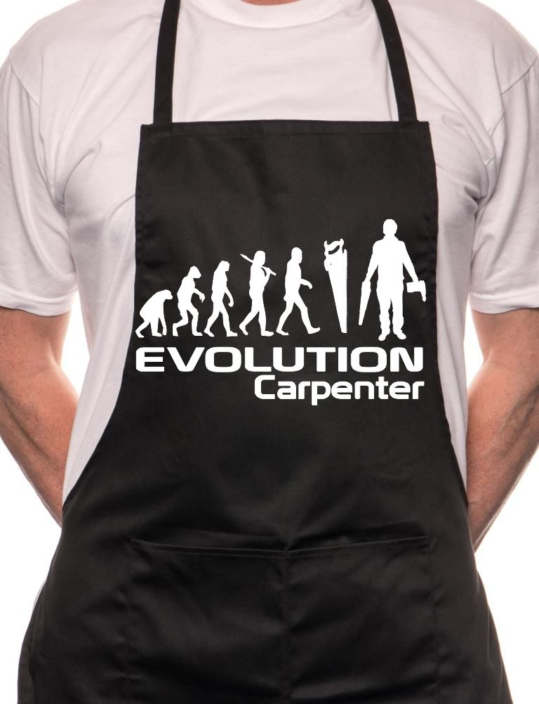 Evolution Of Carpenter BBQ Funny Apron