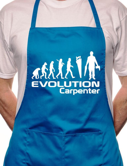 Evolution Of Carpenter BBQ Funny Apron