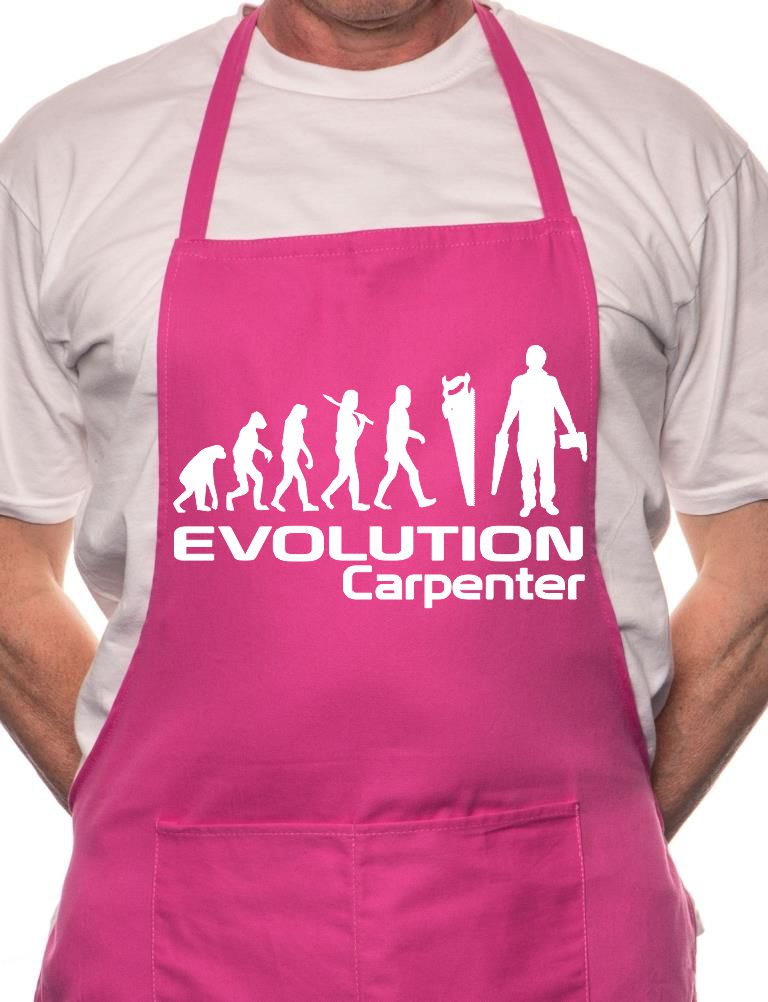 Evolution Of Carpenter BBQ Funny Apron