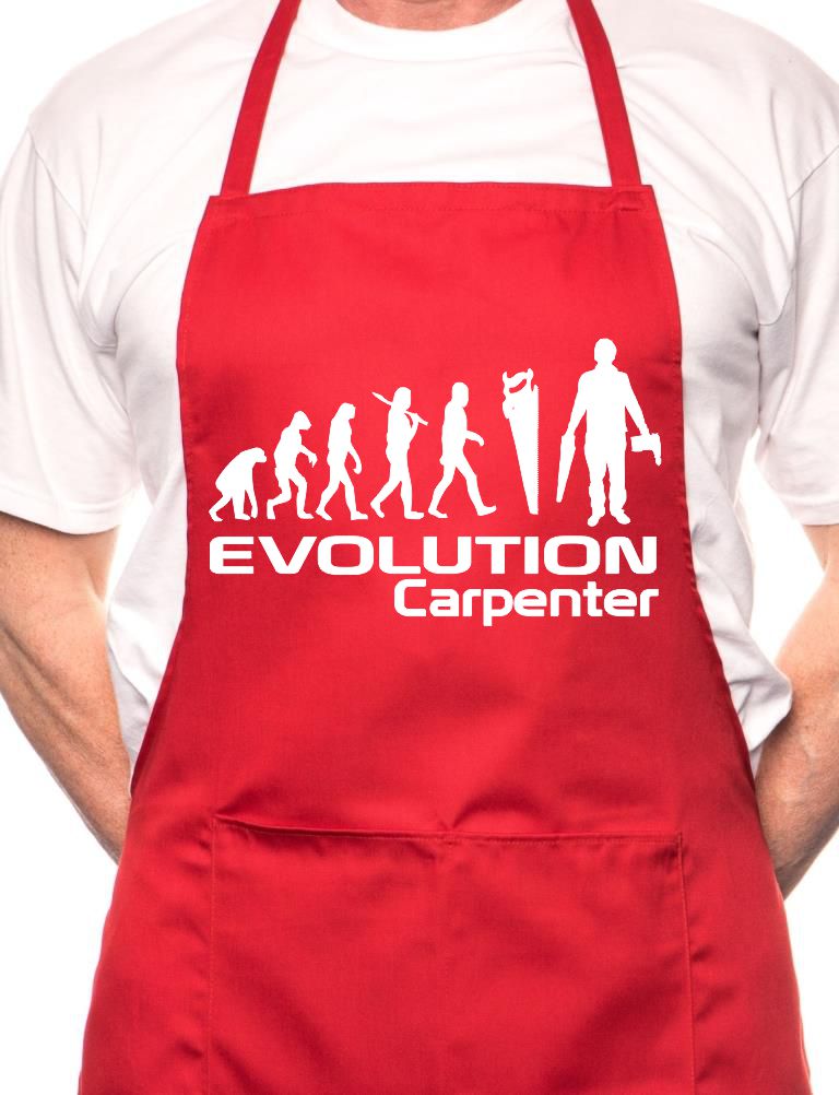 Evolution Of Carpenter BBQ Funny Apron