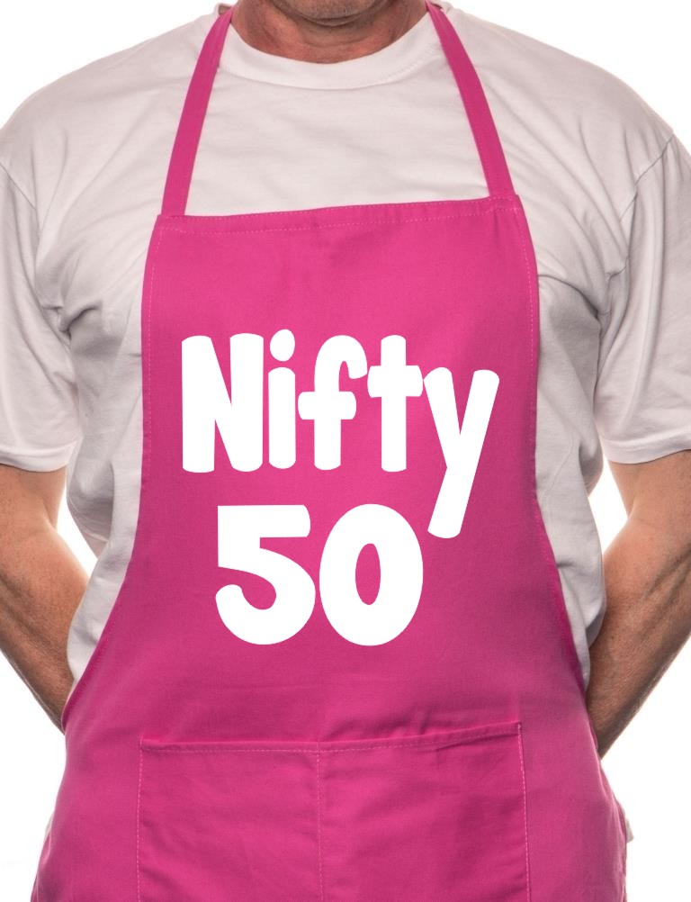 50th Birthday Nifty 50 BBQ Funny Apron