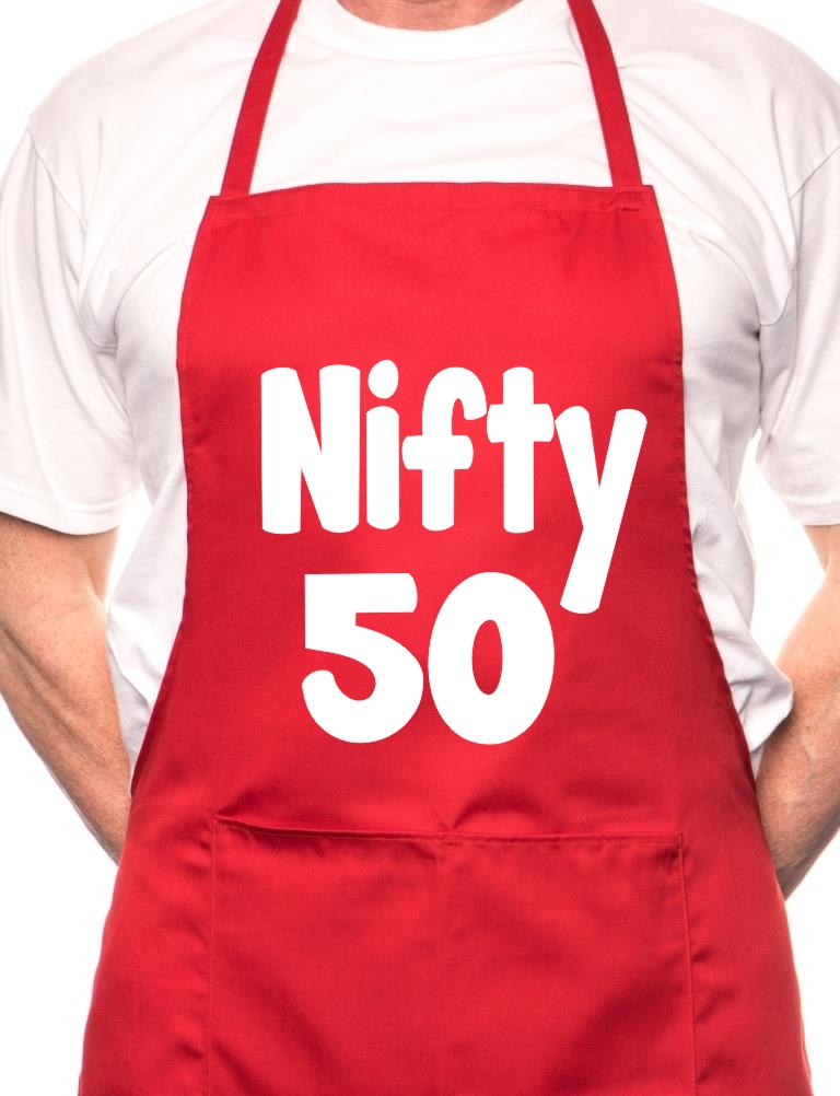 50th Birthday Nifty 50 BBQ Funny Apron