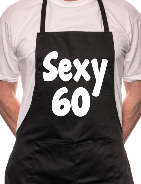 Adult 60th Birthday Sexy 60 BBQ Cooking Funny Novelty Apron