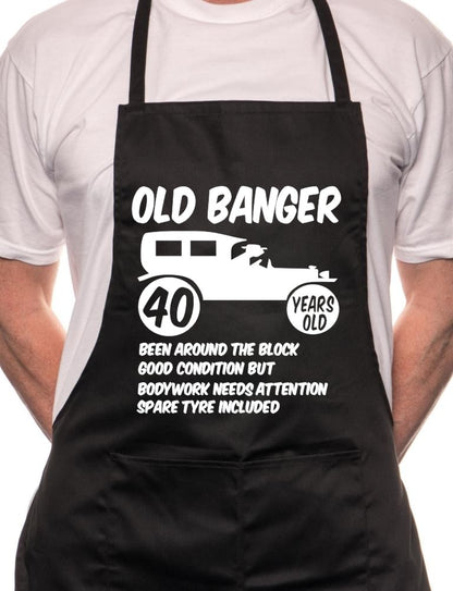 40th Birthday Old Banger BBQ Cooking Funny Novelty Apron