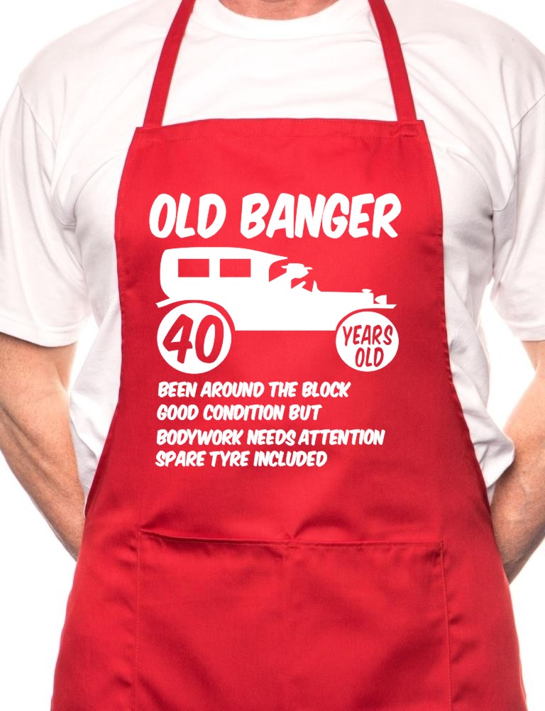 40th Birthday Old Banger BBQ Cooking Funny Novelty Apron