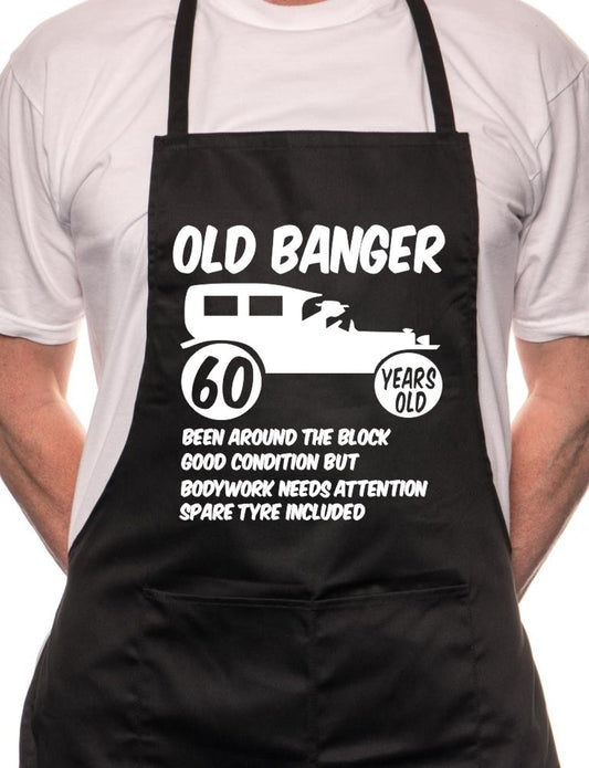 60th Birthday Old Banger BBQ Cooking Funny Novelty Apron