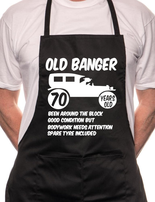 70th Birthday Old Banger BBQ Funny Apron