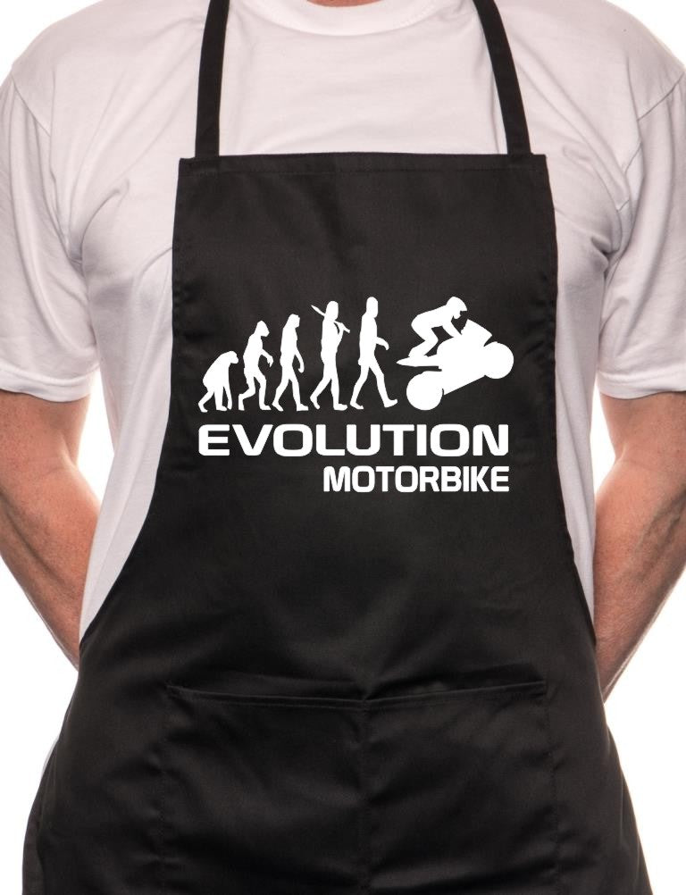 Adult Evolution Of Motorbike Bike Rider Cooking Funny Novelty Apron