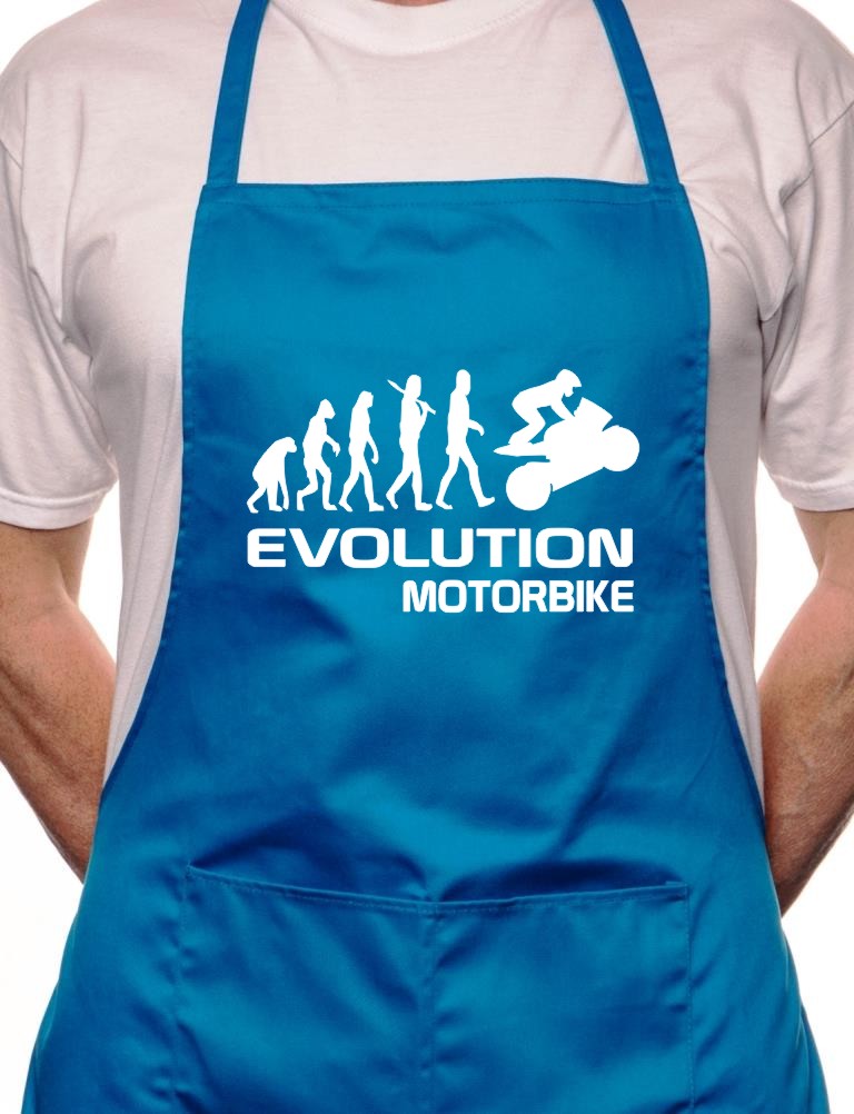 Adult Evolution Of Motorbike Bike Rider Cooking Funny Novelty Apron