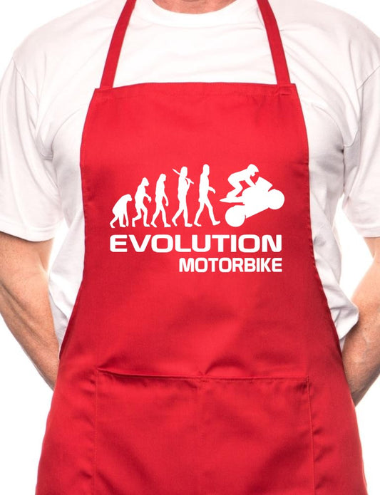 Adult Evolution Of Motorbike Bike Rider Cooking Funny Novelty Apron