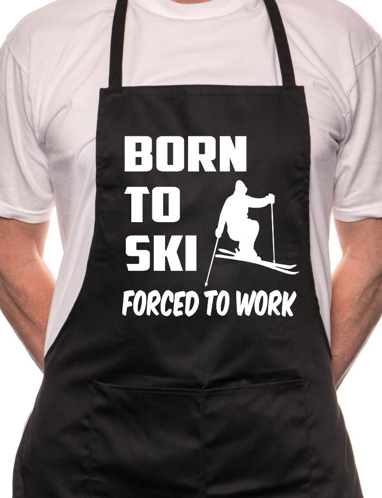 Born To Ski BBQ Funny Apron