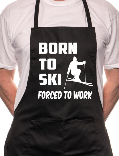 Born To Ski BBQ Funny Apron