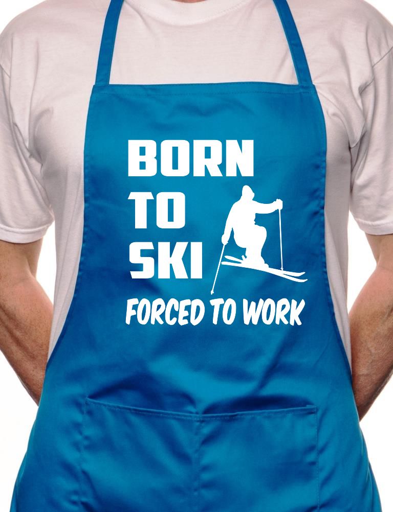 Born To Ski BBQ Funny Apron