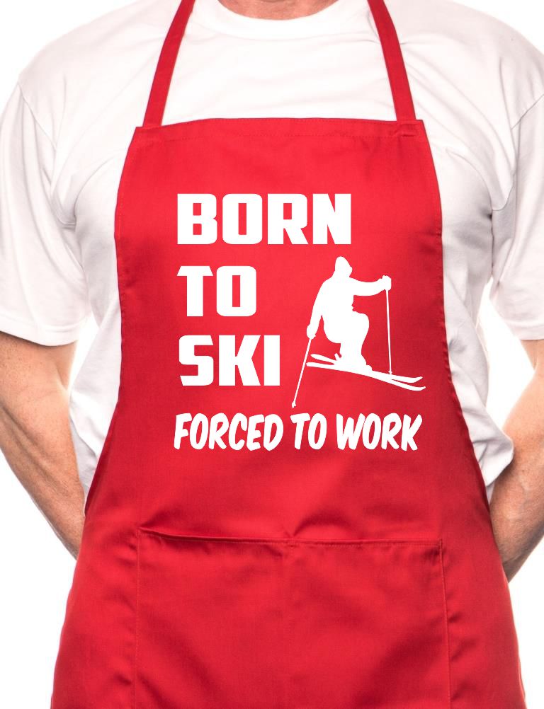 Born To Ski BBQ Funny Apron